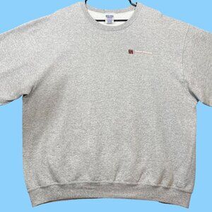 Jerzees NuBlend Mens Size XL Gray Crewneck Sweatshirt FineLine Construction Logo